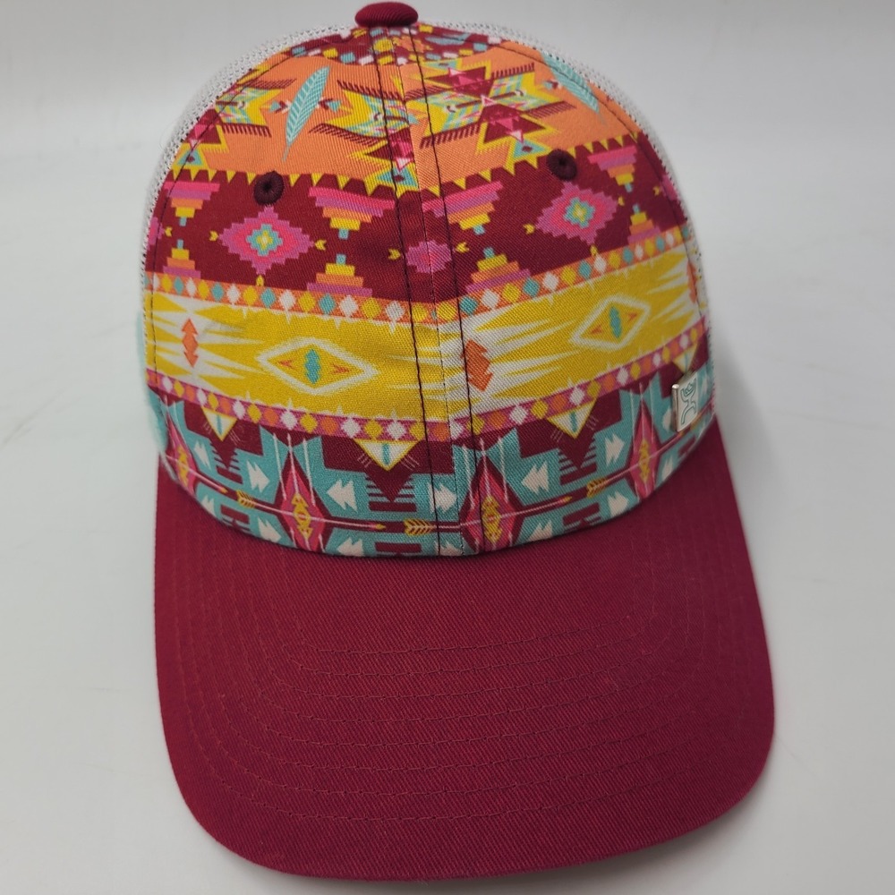 Women‎ Hooey Hat Snapback Trucker Mesh Red White Aztec Southwestern Western Wear